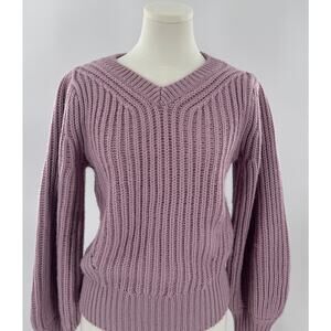 by Anthropologie Lavender Pink Wool Sweater N Neck XS Small